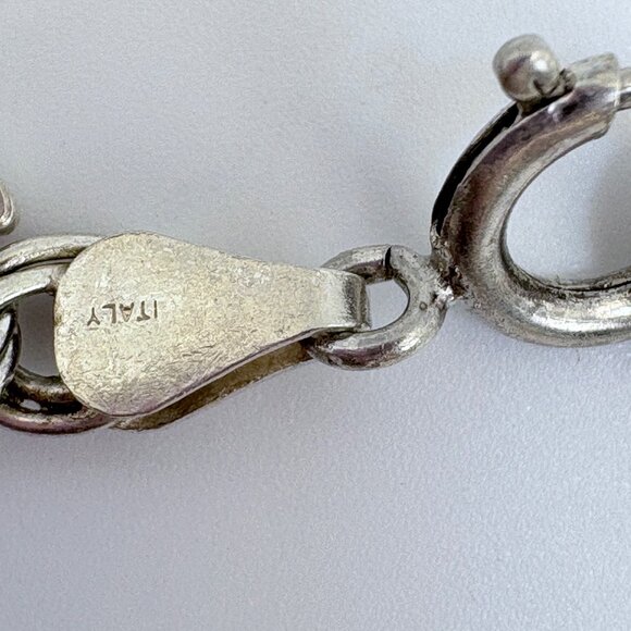 VTG Sterling Silver 925 Celtic Knot & Heart Charm Bracelet Size 8.5" Length - Picture 3 of 14